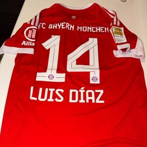 Luis Diaz Bayern Munich Red Soccer Jersey size medium